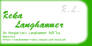 reka langhammer business card